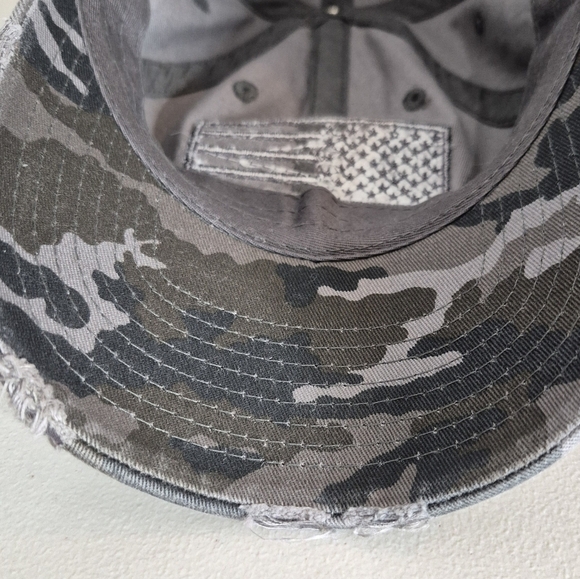 KBETHOS Vintage Distressed American Flag Camo Adjustable Ball Cap - OS/Unisex - Picture 8 of 9